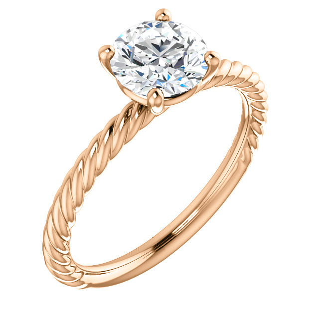Round Shape Rope Solitaire Engagement Ring - Michael E. Minden Diamond Jewelers