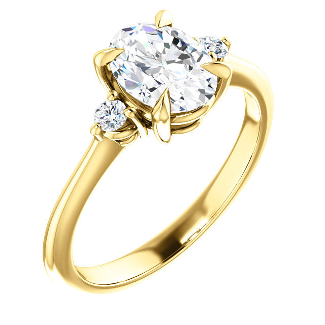 Oval Three-Stone Engagement Ring - Michael E. Minden Diamond Jewelers