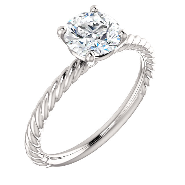 Round Shape Rope Solitaire Engagement Ring - Michael E. Minden Diamond Jewelers