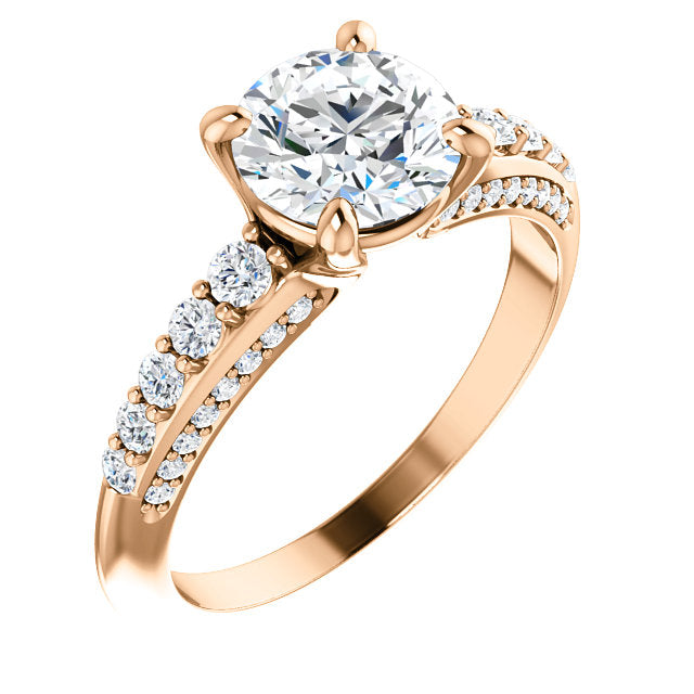 Round Shape Accented Engagement Ring - Michael E. Minden Diamond Jewelers