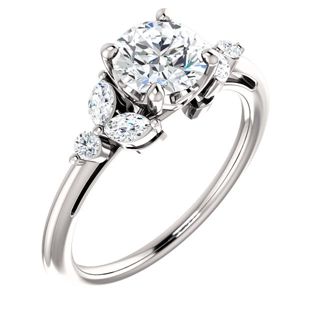 Intricate Side Stone Engagement Ring - Michael E. Minden Diamond Jewelers