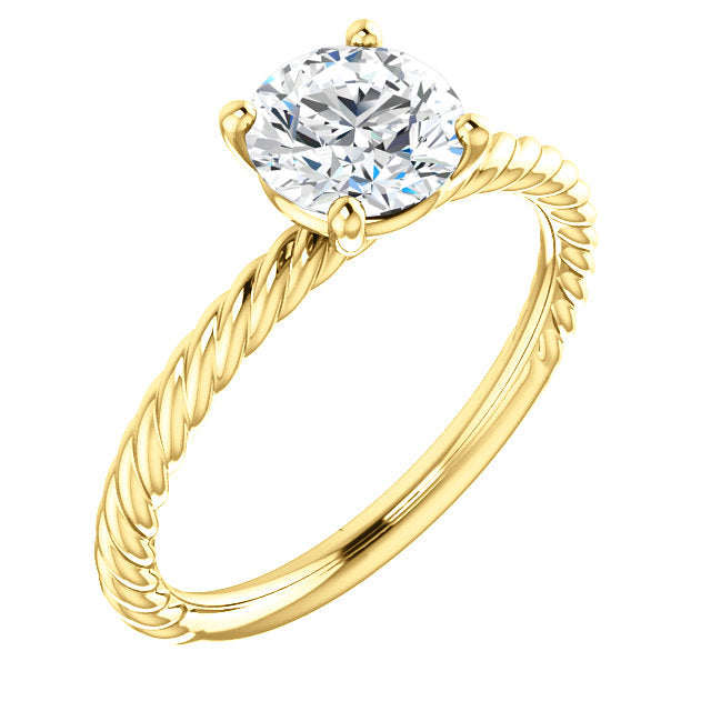 Round Shape Rope Solitaire Engagement Ring - Michael E. Minden Diamond Jewelers