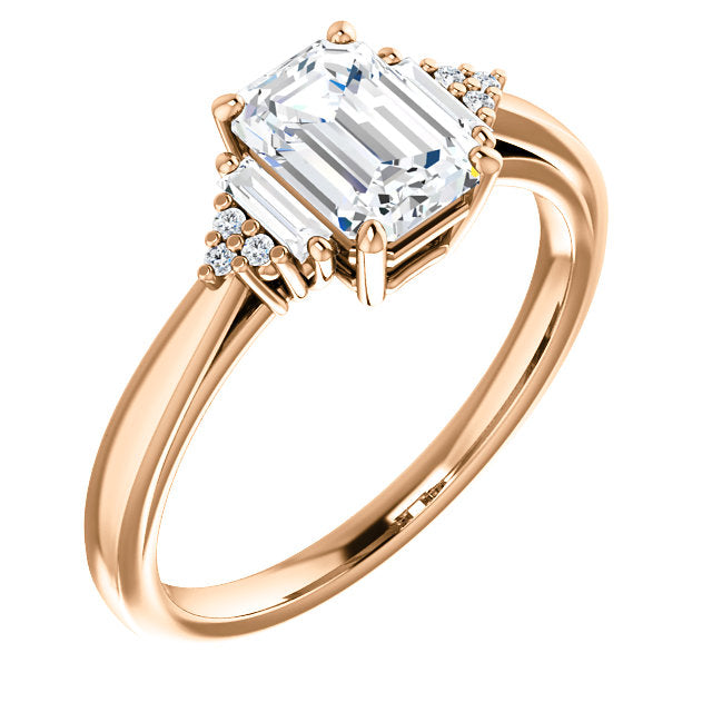 Emerald Intricate Engagement Ring - Michael E. Minden Diamond Jewelers