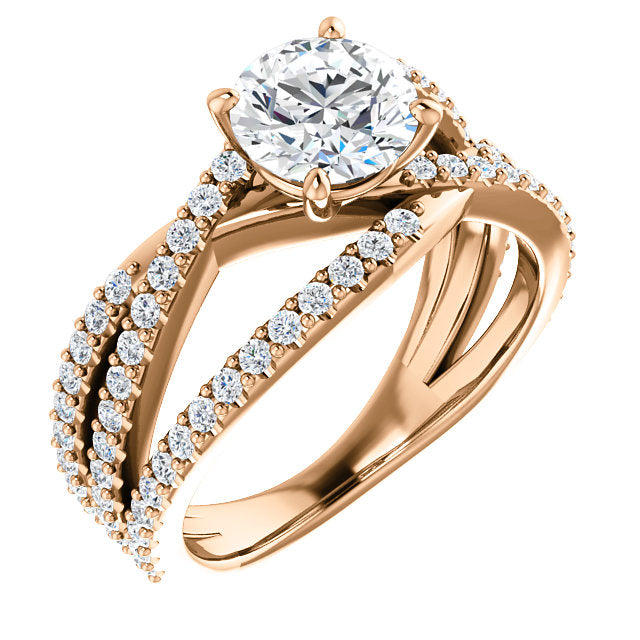 Round Cut Crisscross Engagement Ring - Michael E. Minden Diamond Jewelers