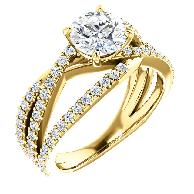 Round Cut Crisscross Engagement Ring - Michael E. Minden Diamond Jewelers