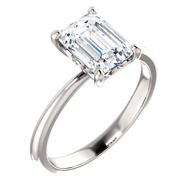 Emerald Solitaire Engagement Ring - Michael E. Minden Diamond Jewelers