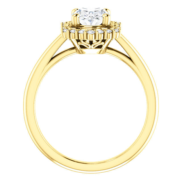 Oval Intricate Halo Engagement Ring - Michael E. Minden Diamond Jewelers