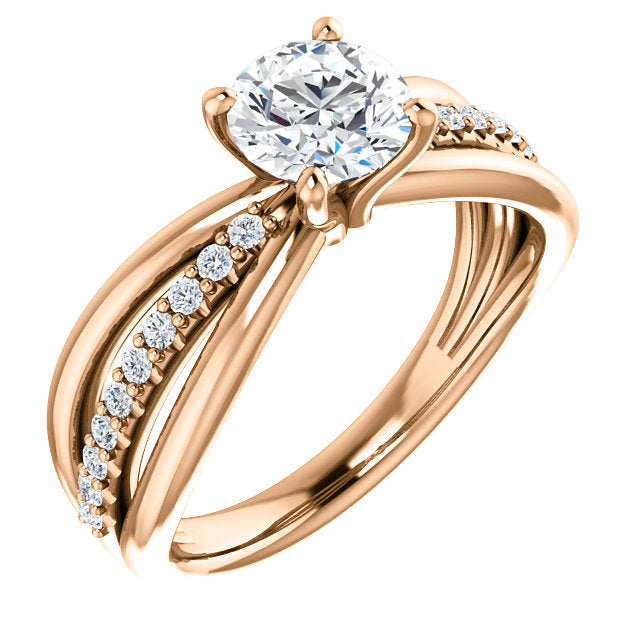 Round Three-Row Diamond Engagement Ring - Michael E. Minden Diamond Jewelers