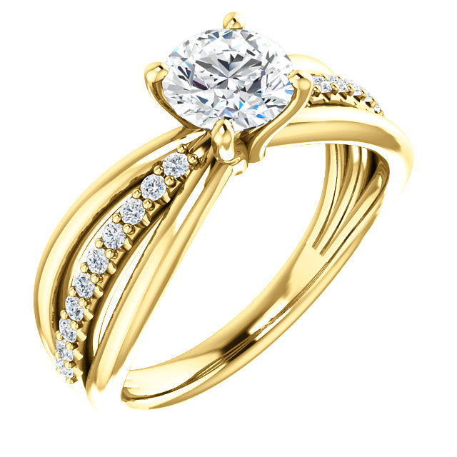 Round Three-Row Diamond Engagement Ring - Michael E. Minden Diamond Jewelers