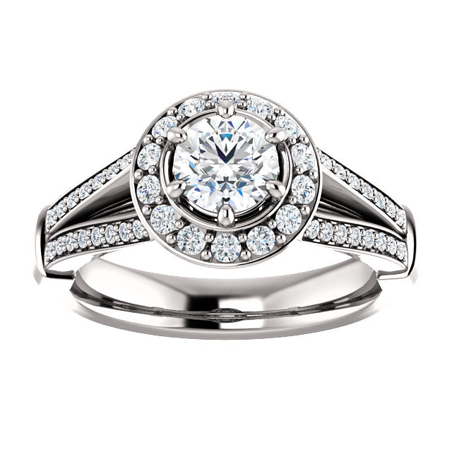 Round Halo Semi-Mount Engagement Ring - Michael E. Minden Diamond Jewelers