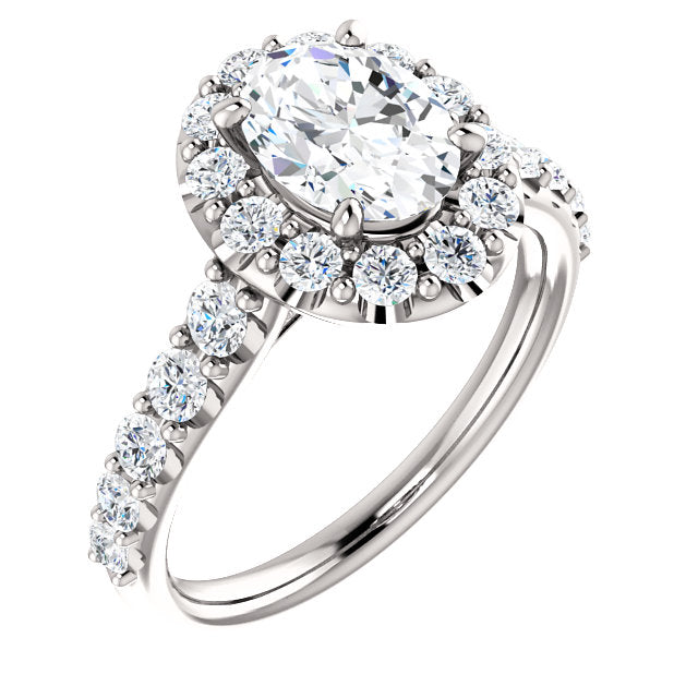Oval Larger Halo Engagement Ring - Michael E. Minden Diamond Jewelers