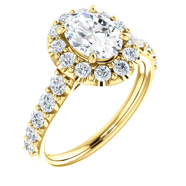 Oval Larger Halo Engagement Ring - Michael E. Minden Diamond Jewelers