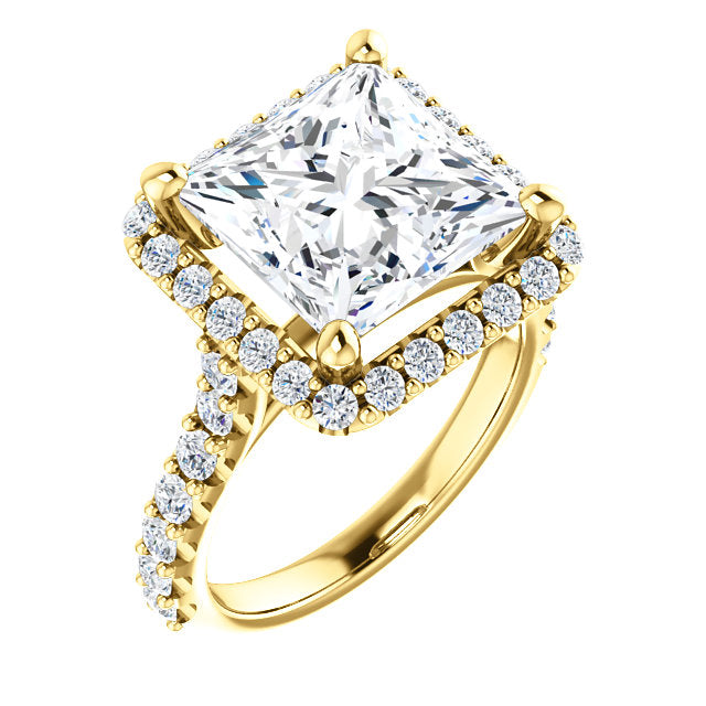 Princess Cut Halo Style Engagement Ring - Michael E. Minden Diamond Jewelers