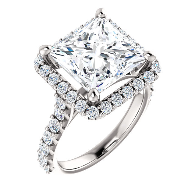 Princess Cut Halo Style Engagement Ring - Michael E. Minden Diamond Jewelers