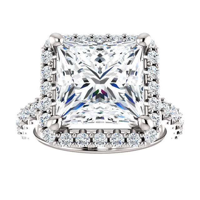 Princess Cut Halo Style Engagement Ring - Michael E. Minden Diamond Jewelers