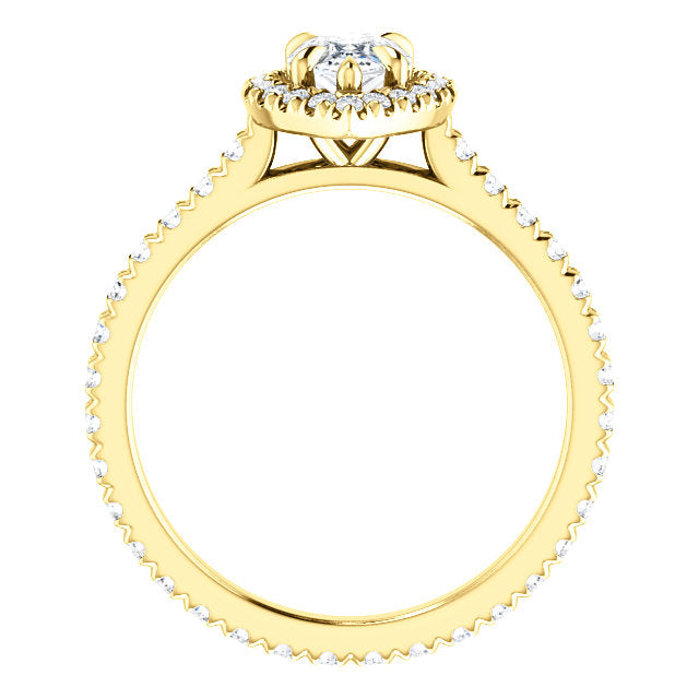 Pear Halo Eternity Set Engagement Ring - Michael E. Minden Diamond Jewelers