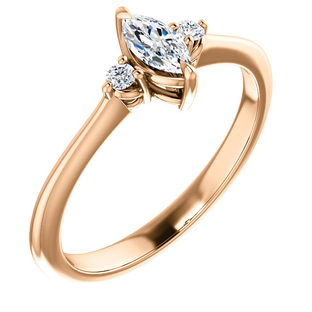 Marquise Three-Stone Engagement Ring - Michael E. Minden Diamond Jewelers
