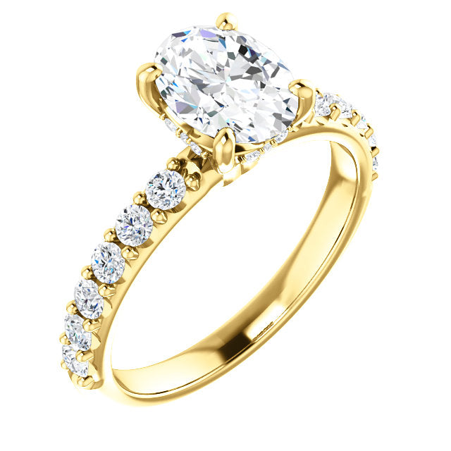 Oval Classic Engagement Ring with Under-Gallery Detail - Michael E. Minden Diamond Jewelers