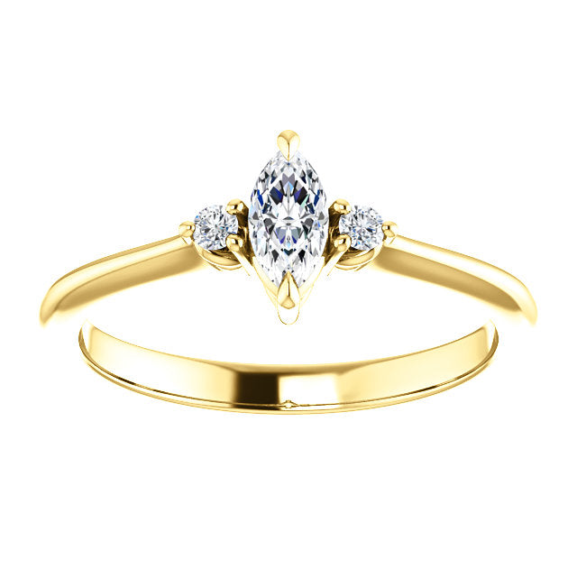 Marquise Three-Stone Engagement Ring - Michael E. Minden Diamond Jewelers