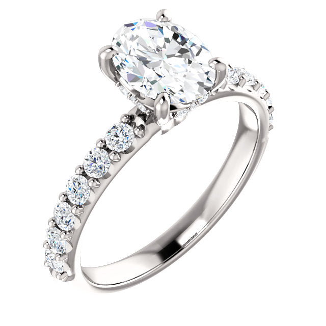 Oval Classic Engagement Ring with Under-Gallery Detail - Michael E. Minden Diamond Jewelers