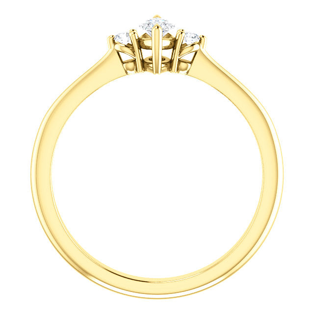 Marquise Three-Stone Engagement Ring - Michael E. Minden Diamond Jewelers