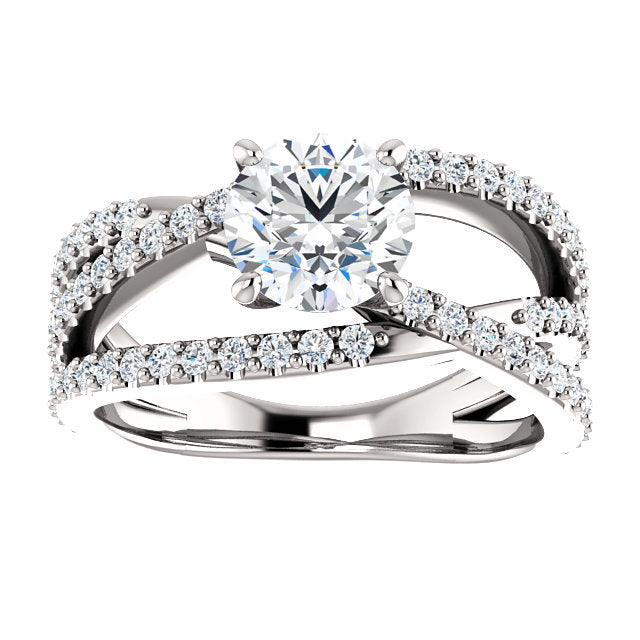 Round Cut Crisscross Engagement Ring - Michael E. Minden Diamond Jewelers