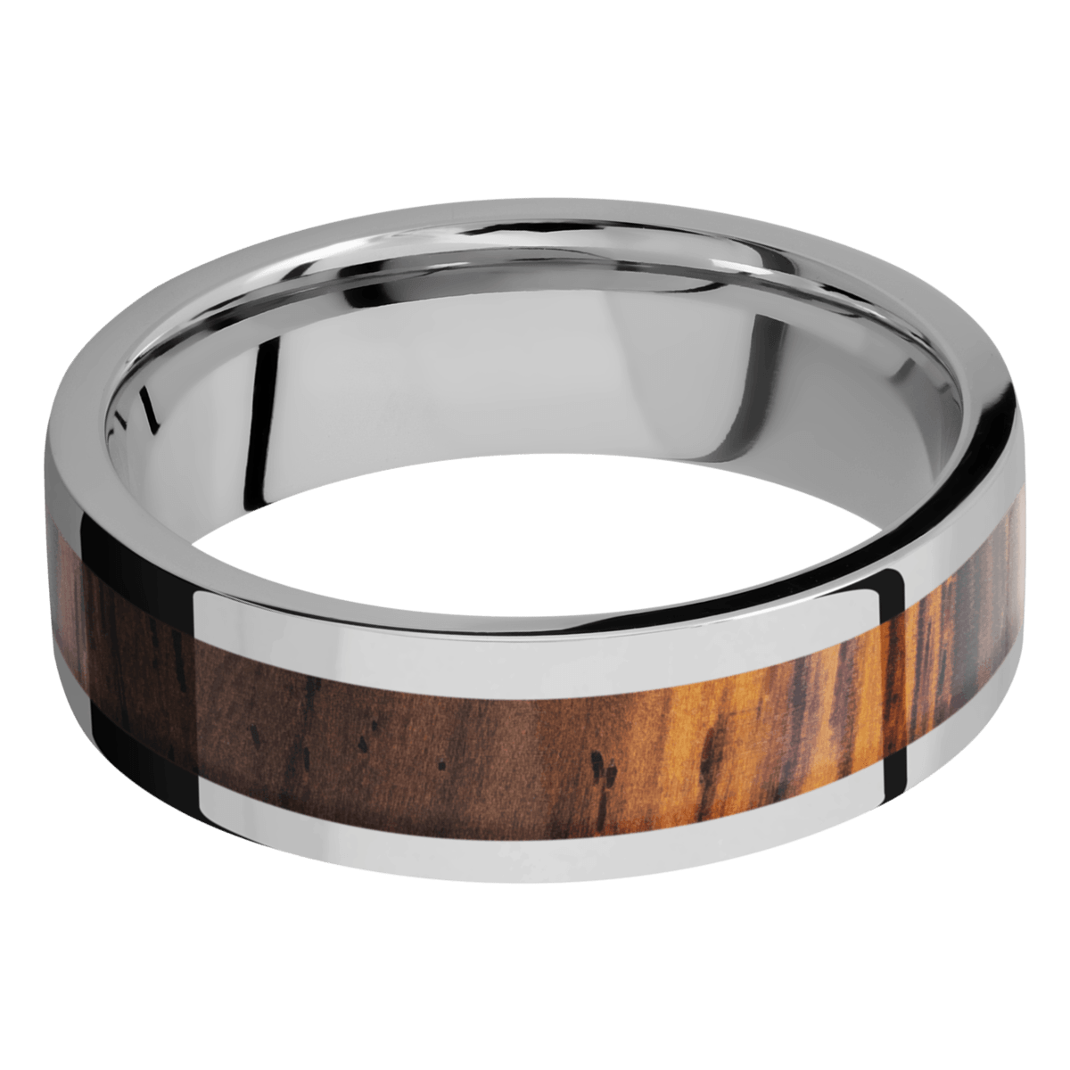 Titanium Men's Wedding Ring with a Cocobolo Inlay - Michael E. Minden Diamond Jewelers