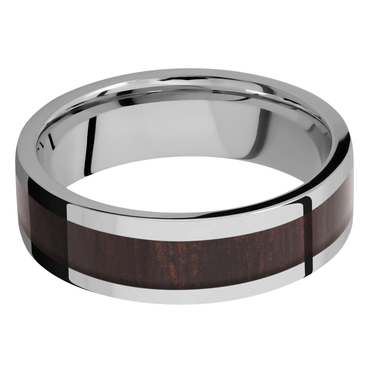 Titanium Men's Wedding Ring with Wenge Inlay - Michael E. Minden Diamond Jewelers