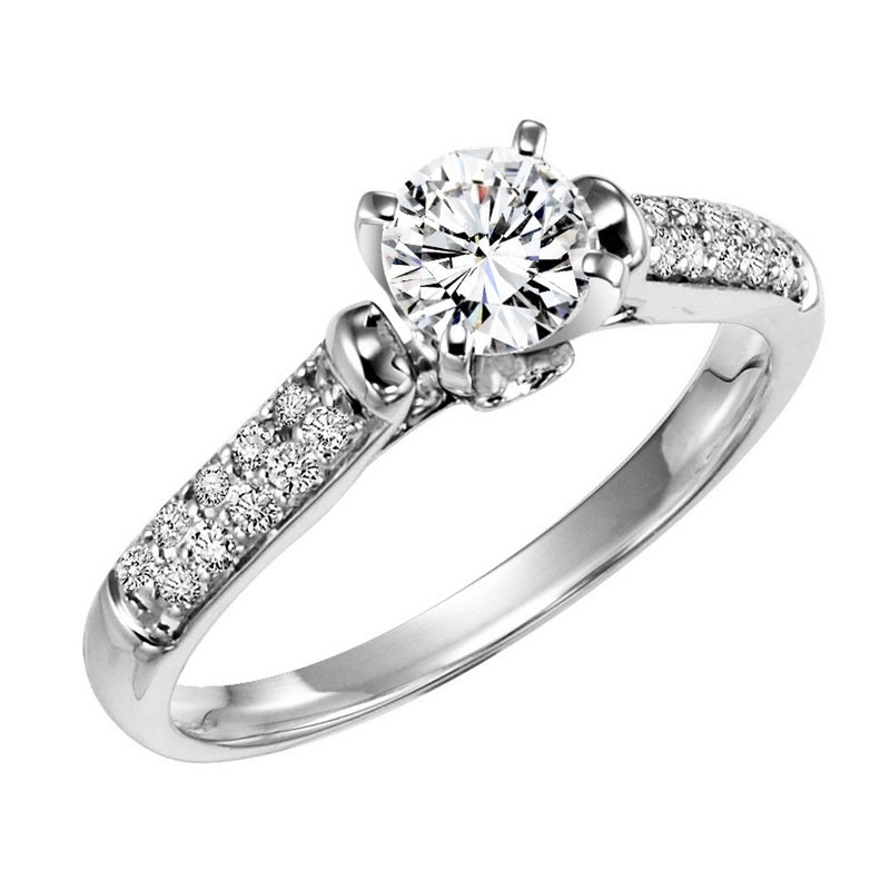 Round Double Row Diamond Engagement Ring - Michael E. Minden Diamond Jewelers