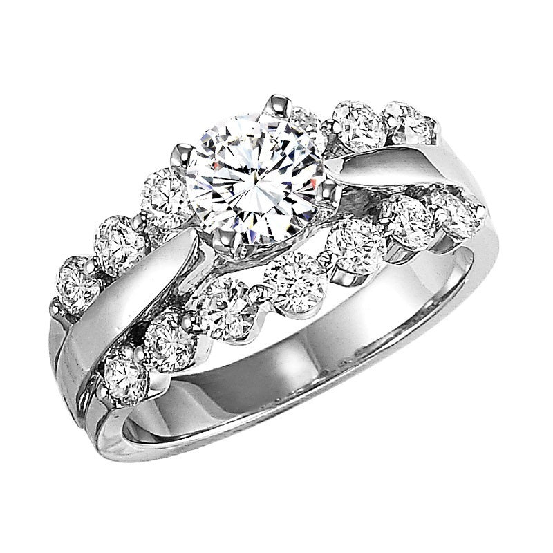 Round Stack Setting Engagement Ring - Michael E. Minden Diamond Jewelers