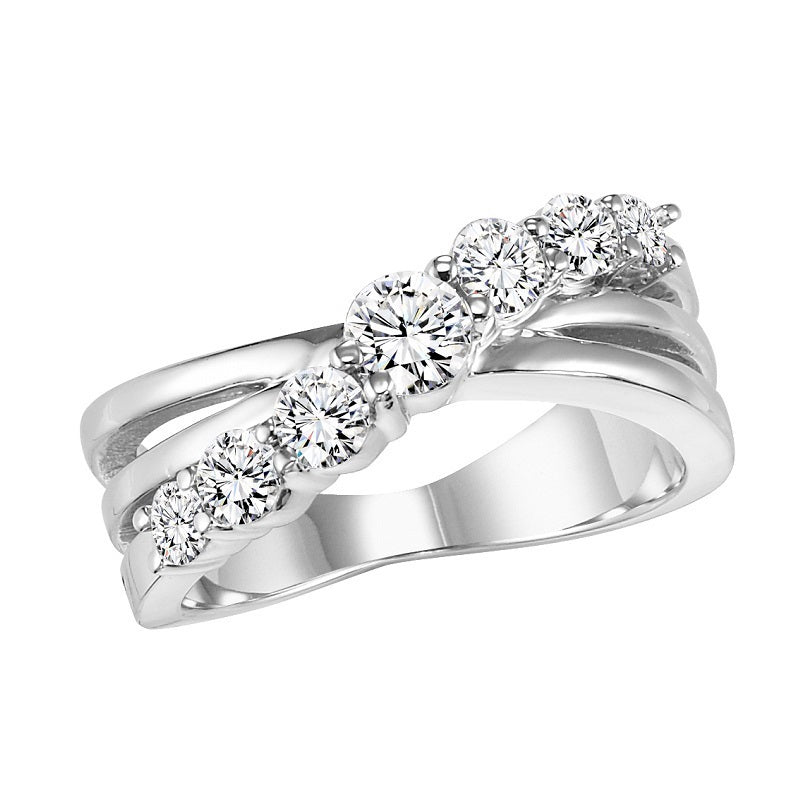 Round Diamond Cascading Split Shank Engagement Ring - Michael E. Minden Diamond Jewelers