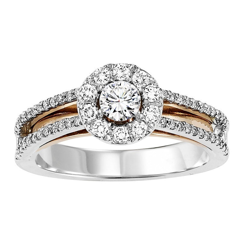 Round Halo Two-Tone UnderGallery Engagement Ring - Michael E. Minden Diamond Jewelers