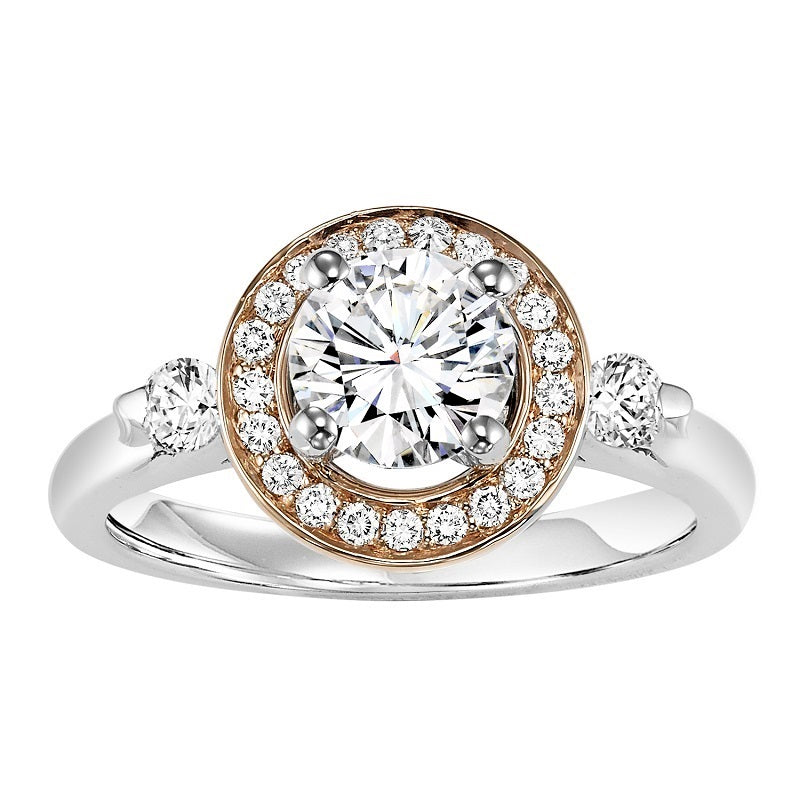 Two-Tone Round Halo Engagement Ring - Michael E. Minden Diamond Jewelers