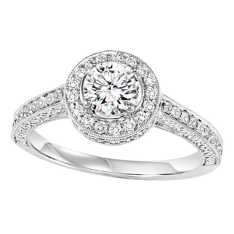 Round Cut Round Halo Engagement Ring - Michael E. Minden Diamond Jewelers