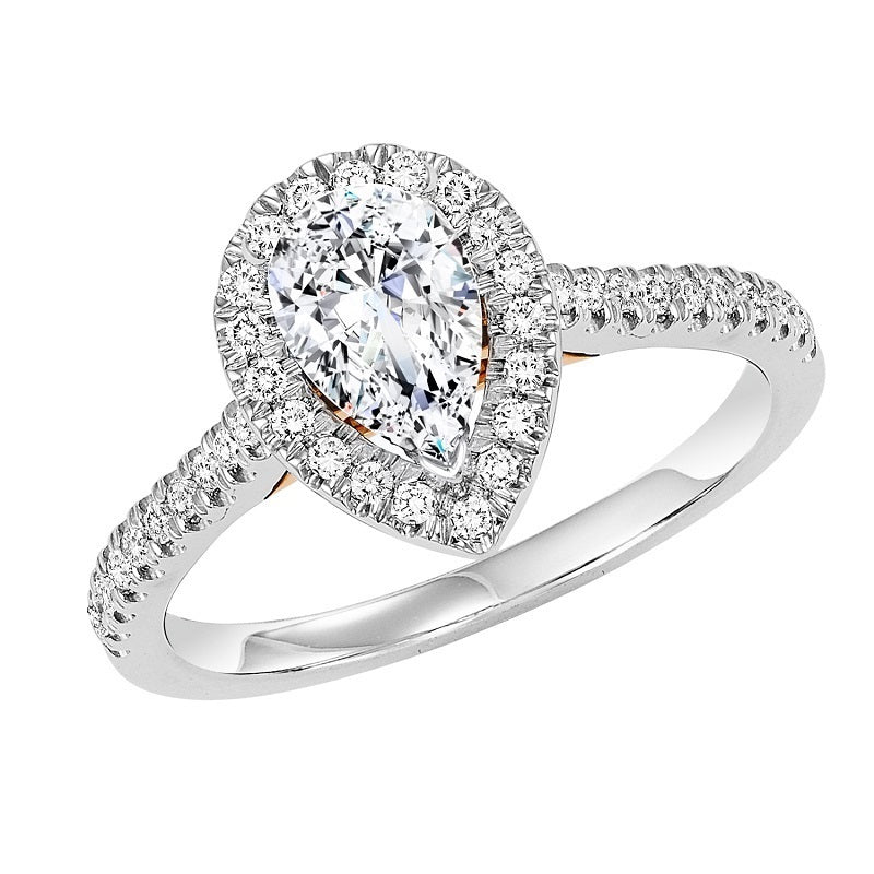 Pear Halo Engagement Ring - Michael E. Minden Diamond Jewelers