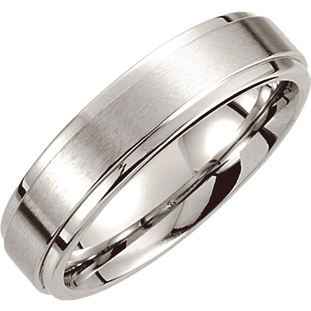 Cobalt Comfort Fit Ridged Men's Wedding Ring - Michael E. Minden Diamond Jewelers