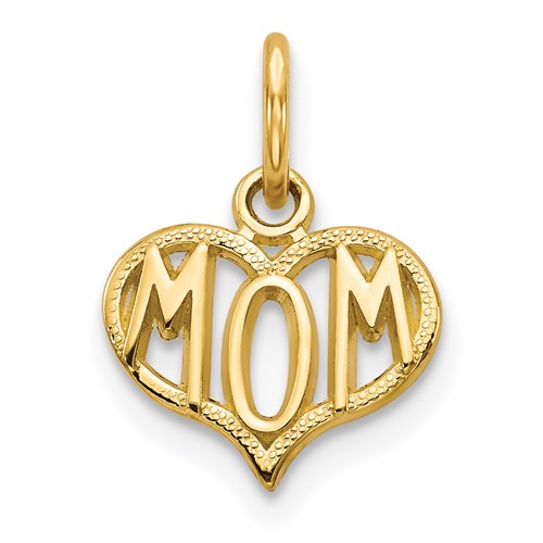 14K "Mom" Heart Pendant - Michael E. Minden Diamond Jewelers