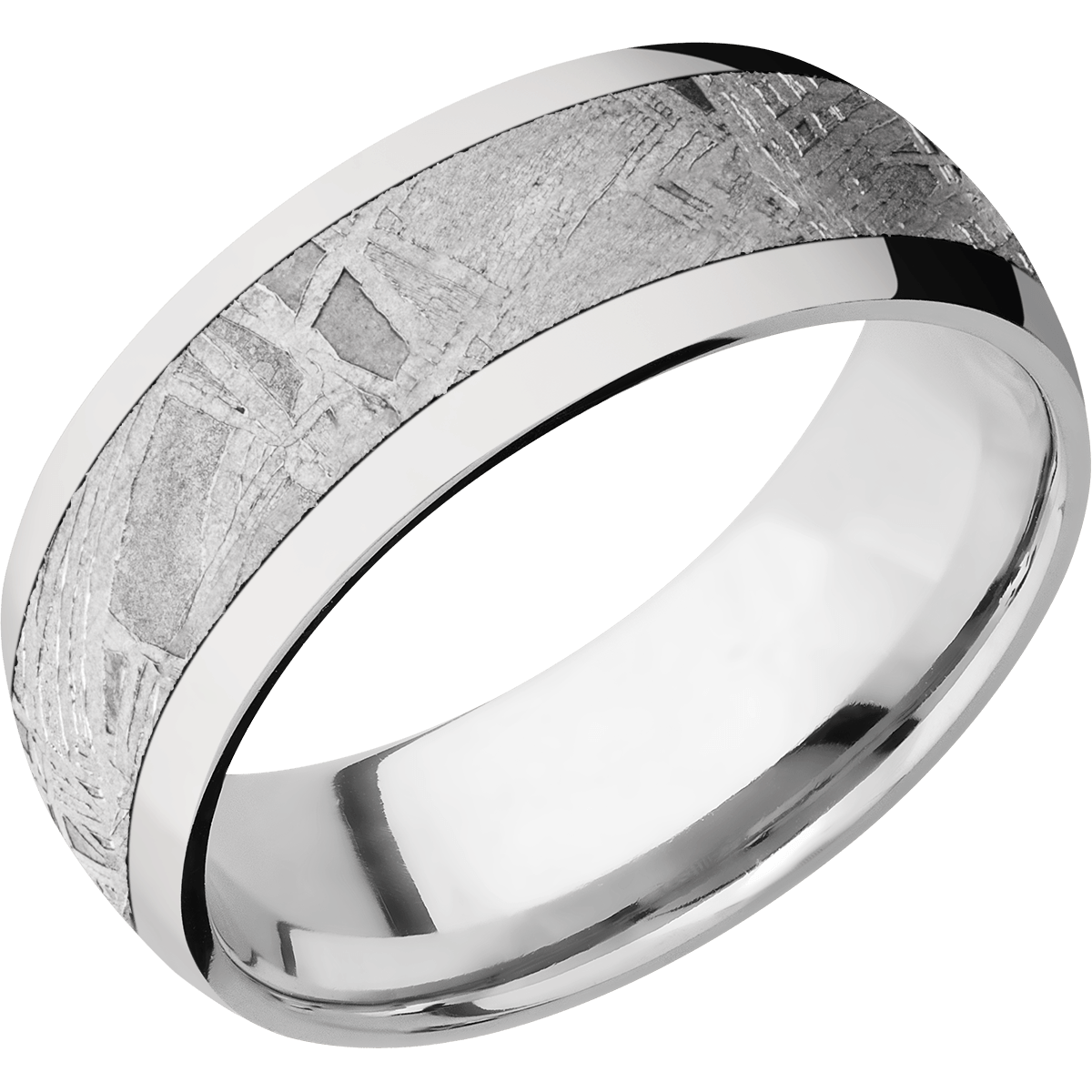 Cobalt Chrome with Meteorite Men's Wedding Ring - Michael E. Minden Diamond Jewelers