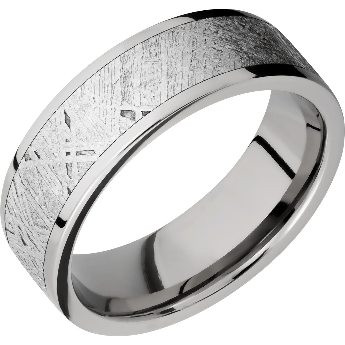 Titanium with Meteorite Men's Wedding Ring - Michael E. Minden Diamond Jewelers