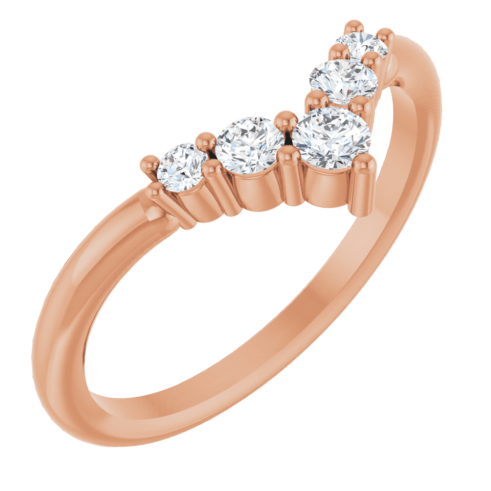 Graduated Diamond V Style Ring - Lab Grown