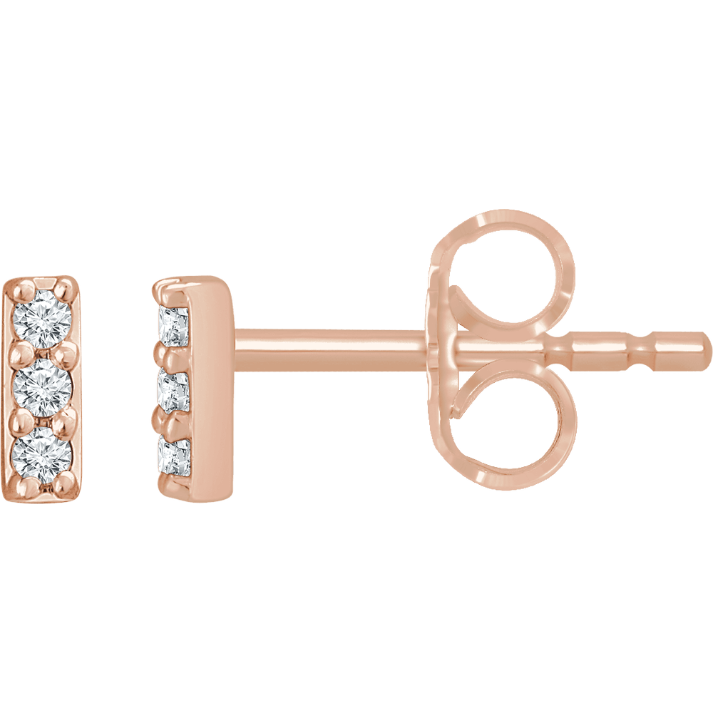 Mini Diamond Bar Earrings - Lab Grown