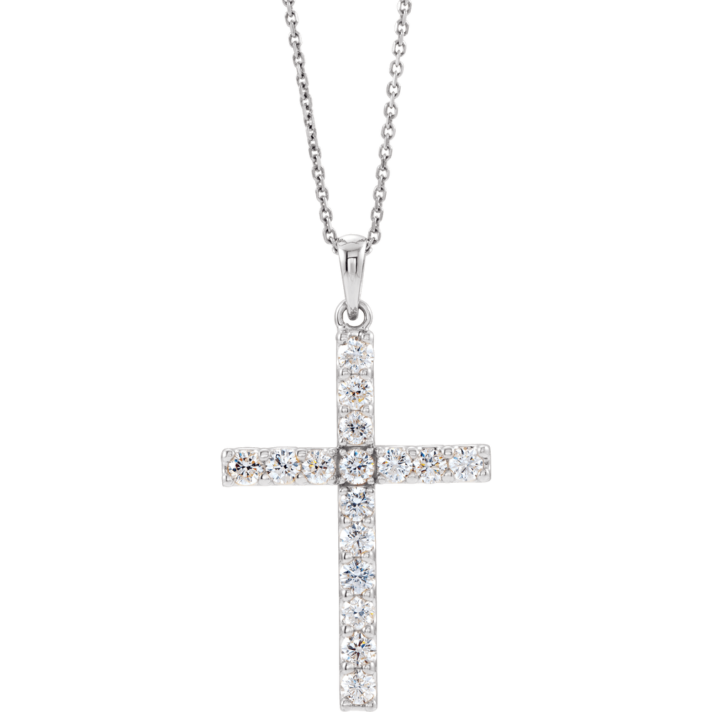 Diamond Cross Necklace 18" - Lab Grown
