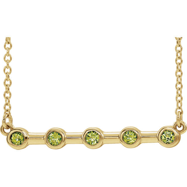 Birthstone Bezel-Set Bar Necklace - Michael E. Minden Diamond Jewelers
