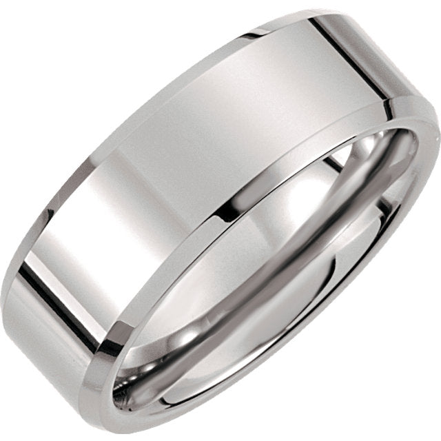 Tungsten Beveled & Polished Men's Wedding Ring - Michael E. Minden Diamond Jewelers