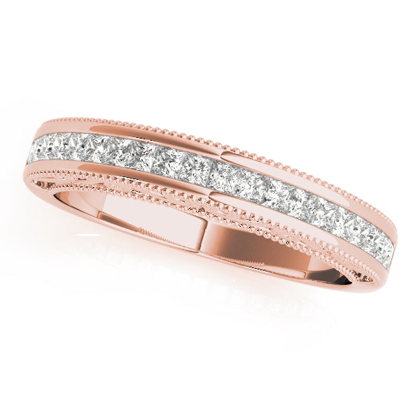 Princess Cut Milgrain Detail Wedding Ring - Michael E. Minden Diamond Jewelers