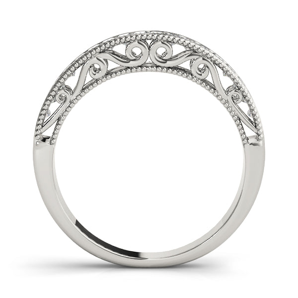 Princess Cut Milgrain Detail Wedding Ring - Michael E. Minden Diamond Jewelers