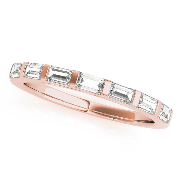 Bar-Set Baguette Diamond Wedding Ring - Michael E. Minden Diamond Jewelers