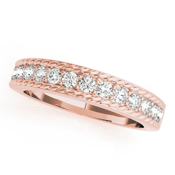 Rope Halo Round Wedding Ring - Michael E. Minden Diamond Jewelers