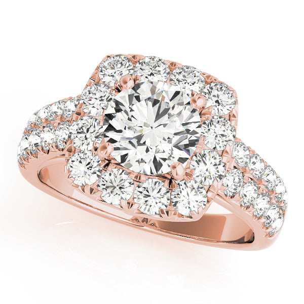 Round Larger Set Halo Engagement Ring - Michael E. Minden Diamond Jewelers