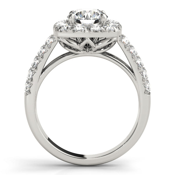 Round Larger Set Halo Engagement Ring - Michael E. Minden Diamond Jewelers